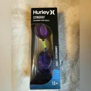 Hurley Performance Swim Goggles - Purple Lenses, Lime Bridge